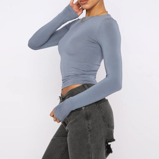 QBF Slim Long-sleeved Pullovers Top