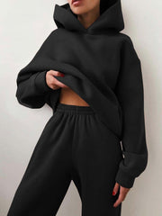 QBF Casual Hooded Sweater Two-piece