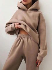 QBF Casual Hooded Sweater Two-piece