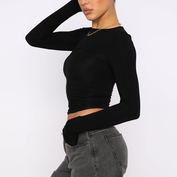 QBF Slim Long-sleeved Pullovers Top