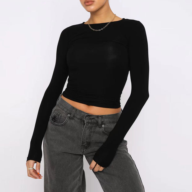 QBF Slim Long-sleeved Pullovers Top