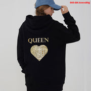 QBF Hoodies King Queen Printed Sweatshirt Lovers