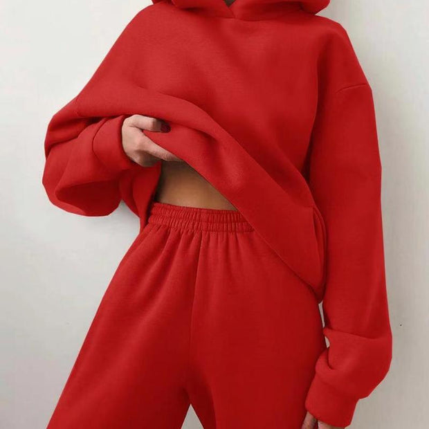 QBF Casual Hooded Sweater Two-piece