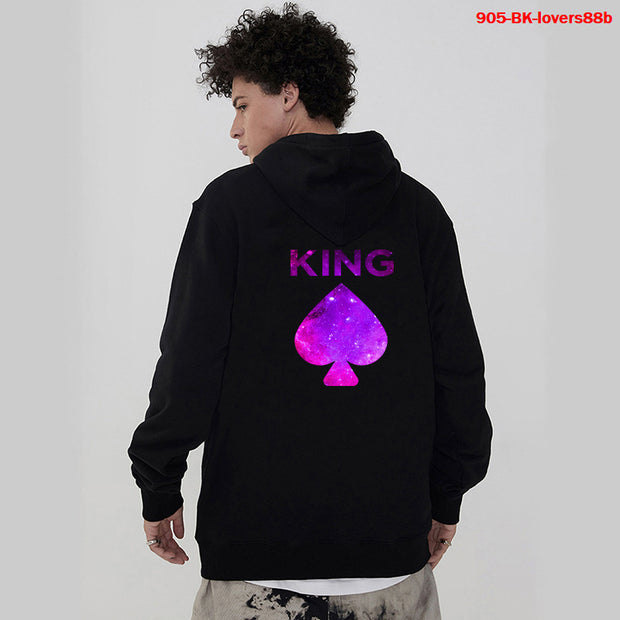 QBF Hoodies King Queen Printed Sweatshirt Lovers