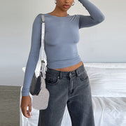 QBF Slim Long-sleeved Pullovers Top