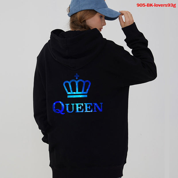 QBF Hoodies King Queen Printed Sweatshirt Lovers