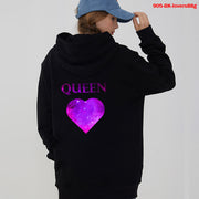 QBF Hoodies King Queen Printed Sweatshirt Lovers